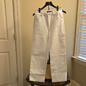 United By Blue. Women's White Denim Carpenter Pant In Organic Cotton. Size 4